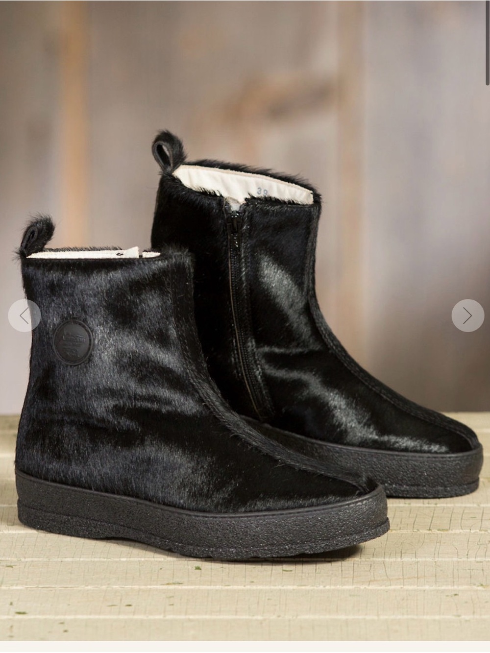 Ammann Sarnac Women’s Calf Hair Ankle Boots Black EU 39 8 Shearling Zip Fur $475